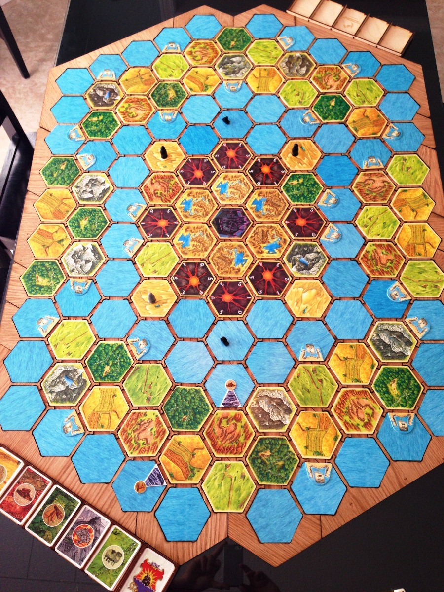 Prawn Designs - Hex Board Style 1 in use with Settlers of ...